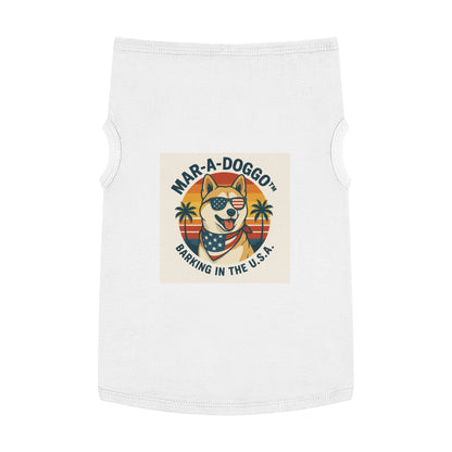 Patriotic Dog Tank Top – “Mar-A-Doggo: Barking in the U.S.A.” Pet Tee