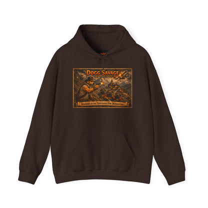 Dogg Savage Graphic Hoodie "Raiders Of The Thousand Paw Monastery" — Retro Band Logo Pullover