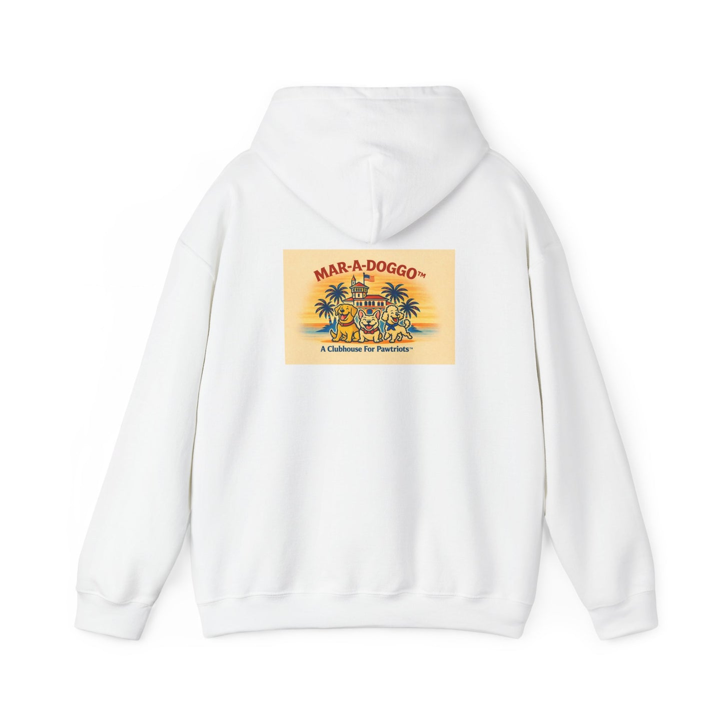 Navy Vintage 'Anchors Aweigh' Hoodie — 'Mar-A-Doggo' Retro Military Pet Design