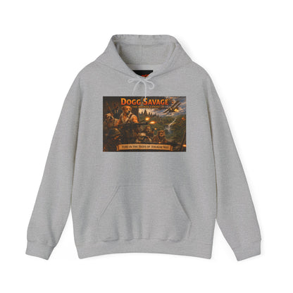 Dogg Savage Vintage Adventure Hoodie "Fury In The Skies Of Angkor Wat" — Retro Logo Pullover