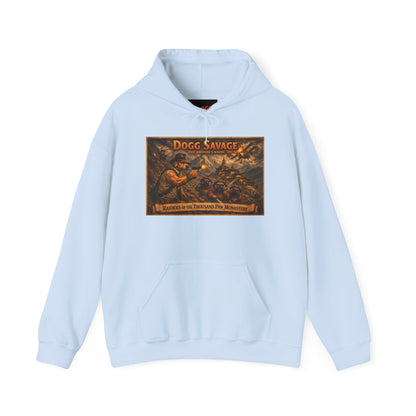 Dogg Savage Graphic Hoodie "Raiders Of The Thousand Paw Monastery" — Retro Band Logo Pullover
