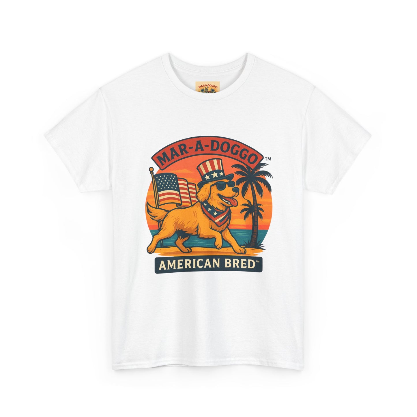 Mar-A-Doggo "American Bred" Tee — Patriotic Dog Graphic T-Shirt