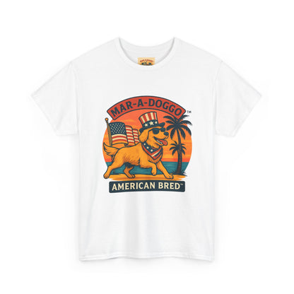 Mar-A-Doggo "American Bred" Tee — Patriotic Dog Graphic T-Shirt