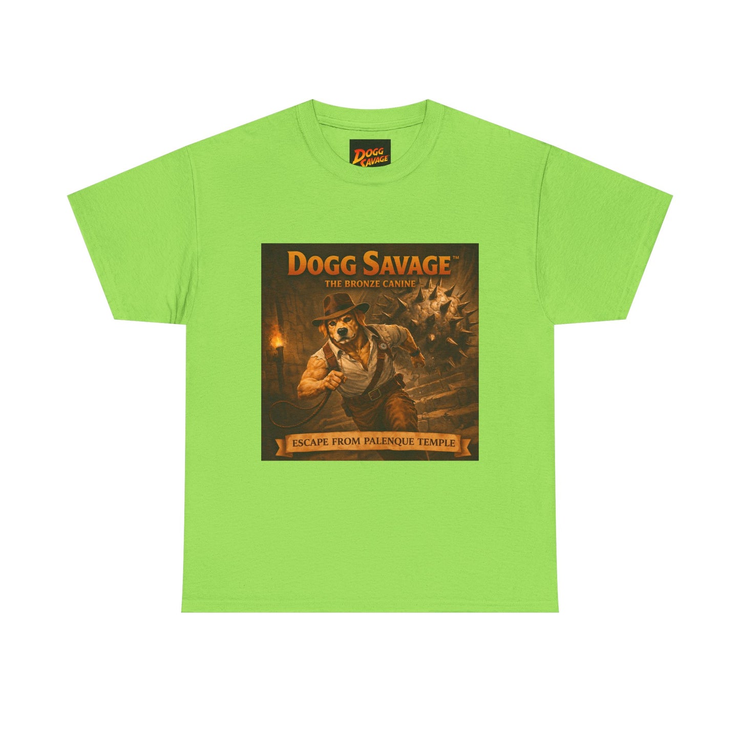Graphic Tee — "Dogg Savage: Escape From Palenque Temple" Adventure Shirt