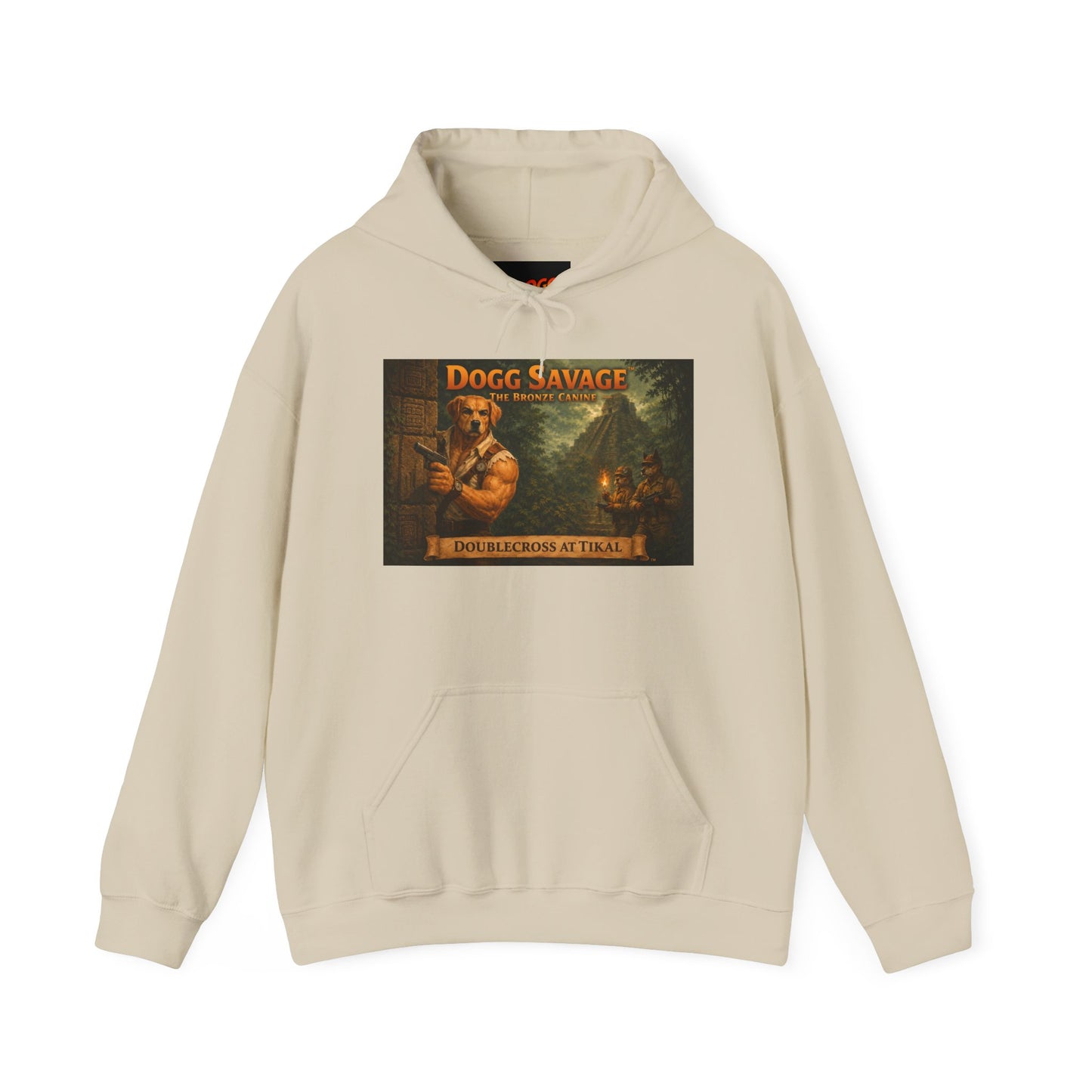 Dogg Savage Graphic Hoodie — Vintage Album Art Pullover "Doublecross At Tikal"