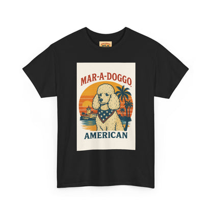 Mar-A-Doggo American T-Shirt — Retro Palm Beach Dog Graphic Tee