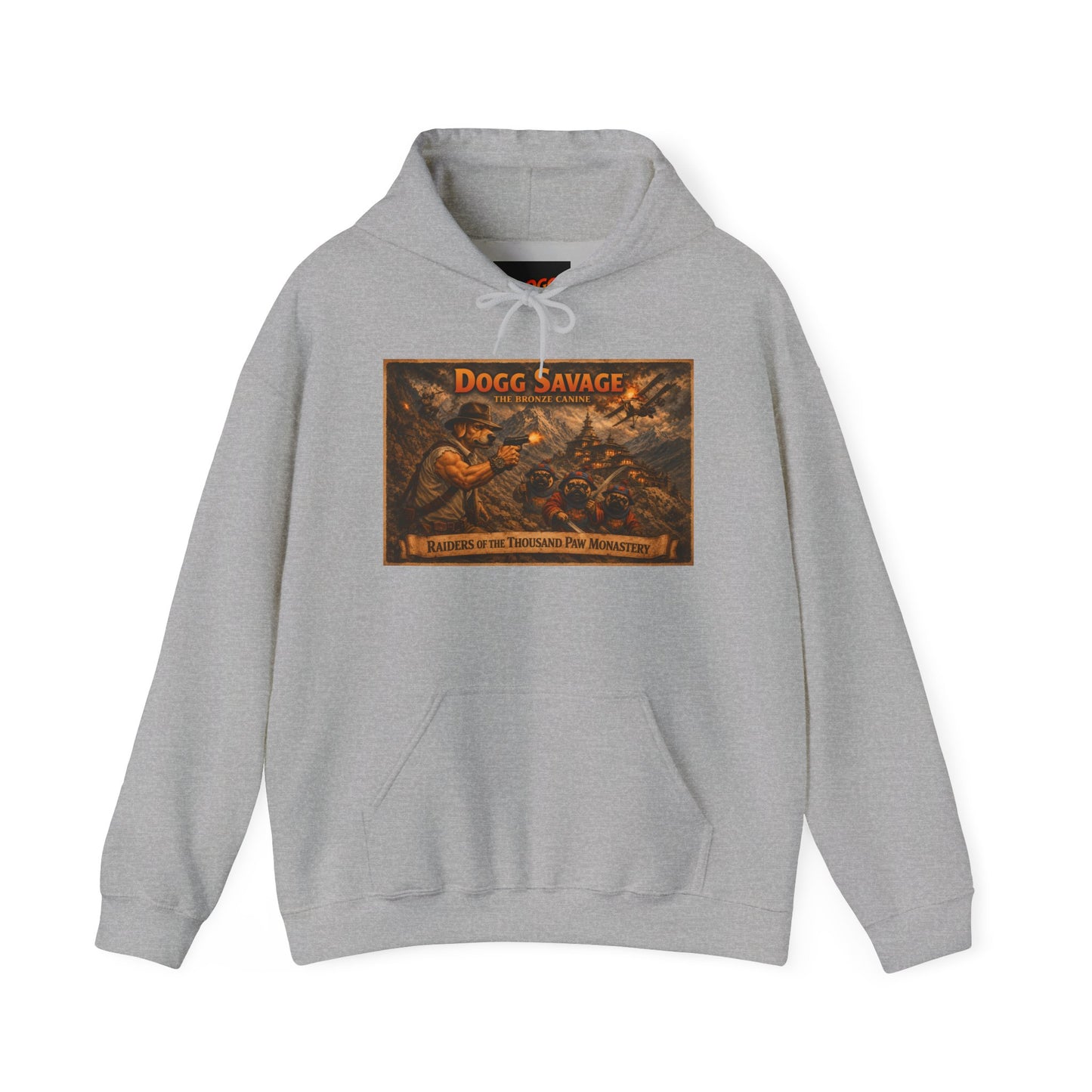 Dogg Savage Graphic Hoodie "Raiders Of The Thousand Paw Monastery" — Retro Band Logo Pullover