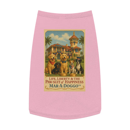 Dog Shirt — Mar‑A‑Doggo 'Life, Liberty & The Paw‑suit of Happiness' Vintage Dog Graphic