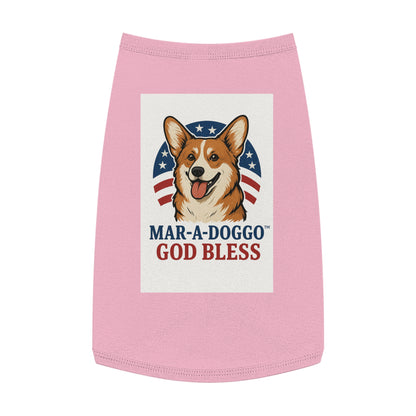 Patriotic Corgi Dog Tank – “Mar-A-Doggo God Bless” Pet Shirt