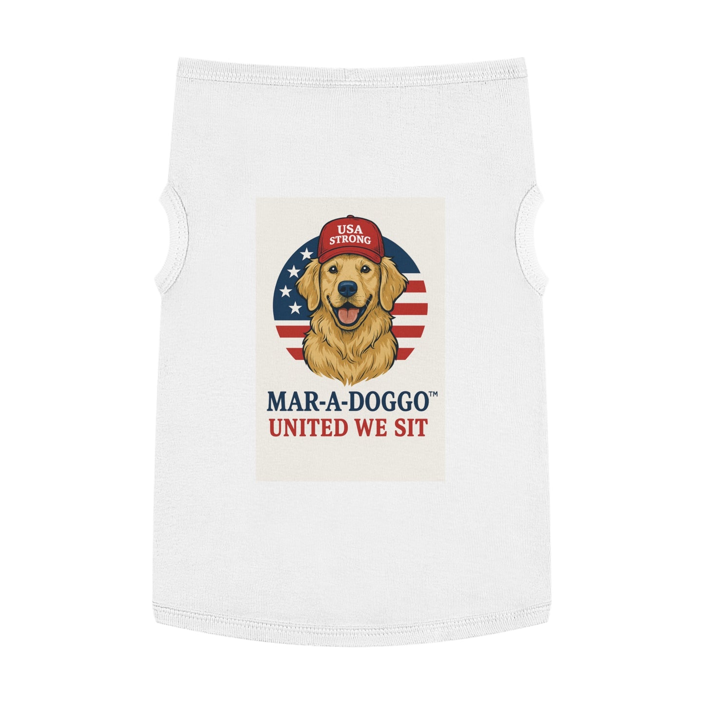 Patriotic 'Mar-A-Doggo' Dog Shirt — USA Strong Golden Retriever Tee