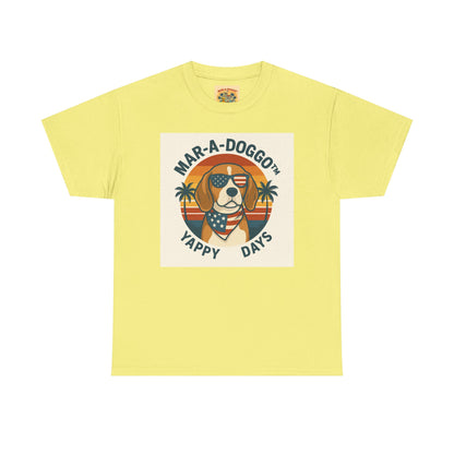 Mar-A-Doggo Tee – Retro Beach Dog Graphic T-Shirt (“Yappy Days”)