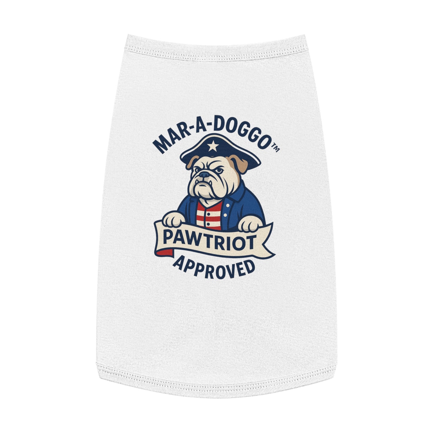 Pawtriot Pet Tank Top - "Mar-A-Doggo" Patriotic Bulldog Dog Shirt