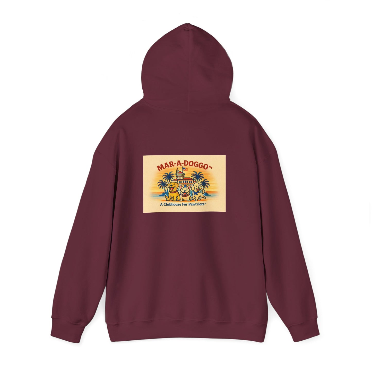 Navy Vintage 'Anchors Aweigh' Hoodie — 'Mar-A-Doggo' Retro Military Pet Design