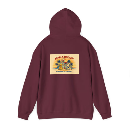 Navy Vintage 'Anchors Aweigh' Hoodie — 'Mar-A-Doggo' Retro Military Pet Design