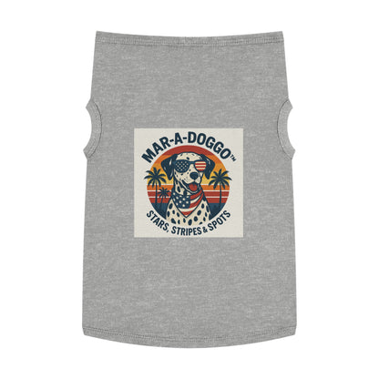 Patriotic Dog Tank Top - "Mar-A-Doggo" Stars, Stripes & Spots Dog Shirt