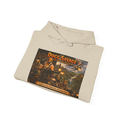 Dogg Savage Vintage Adventure Hoodie "Fury In The Skies Of Angkor Wat" — Retro Logo Pullover