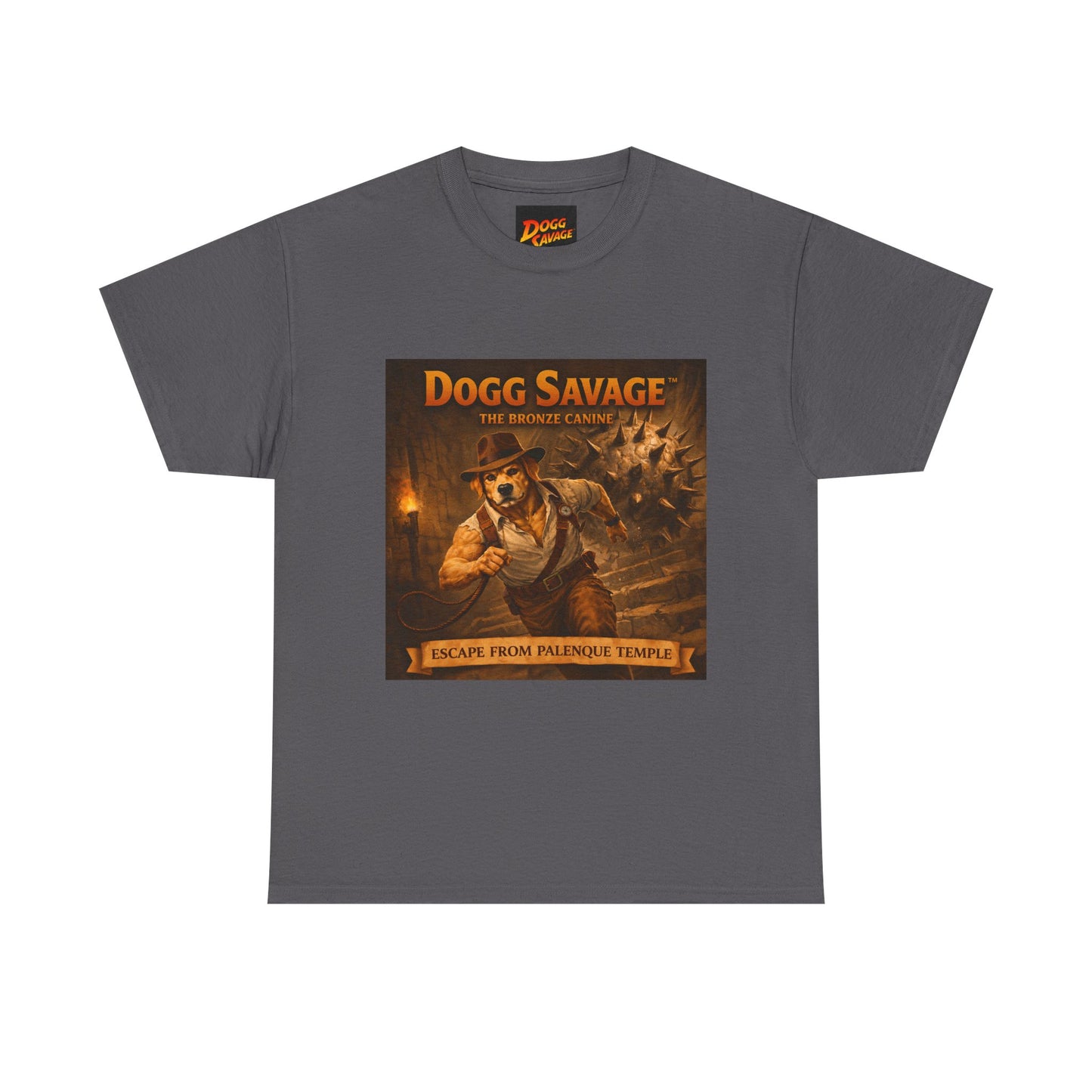 Graphic Tee — "Dogg Savage: Escape From Palenque Temple" Adventure Shirt