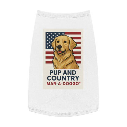 Pup and Country Dog Tank — Patriotic Golden Retriever Pet Tank Top