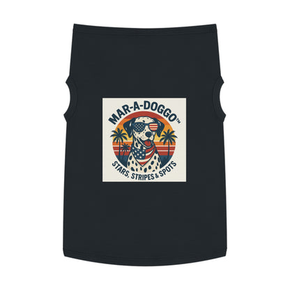 Patriotic Dog Tank Top - "Mar-A-Doggo" Stars, Stripes & Spots Dog Shirt